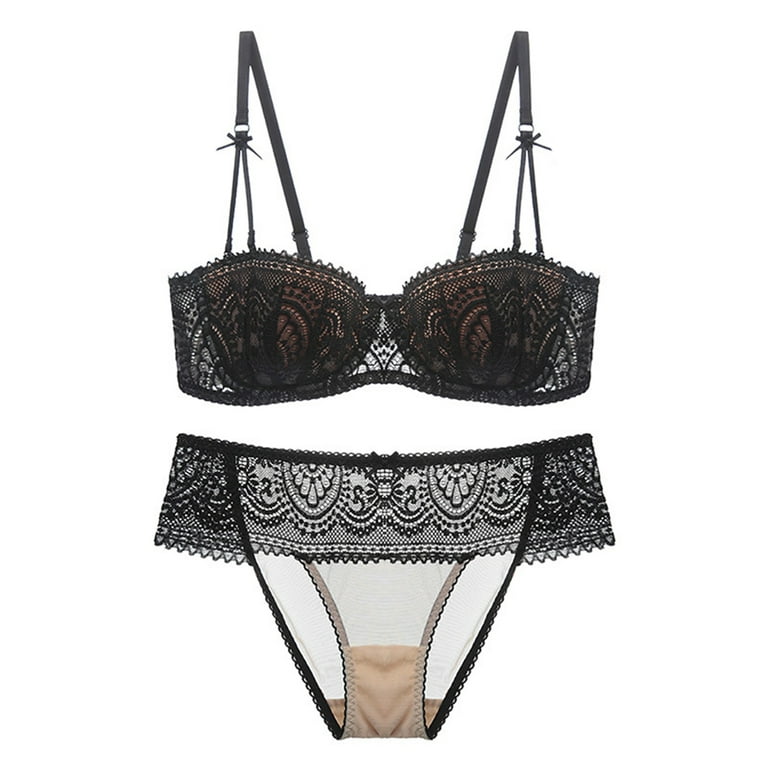 ELECTROPRIME Black Sexy Bikini Lingerie Underwear Bra Briefs Kit