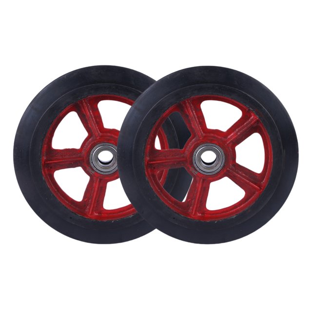 Neumático y rueda sin pinchazos, paquete de 2, neumático de repuesto sólido resistente de 12 pulgadas con orificio for eje for carretilla de mano, carrito de jardín, carretilla