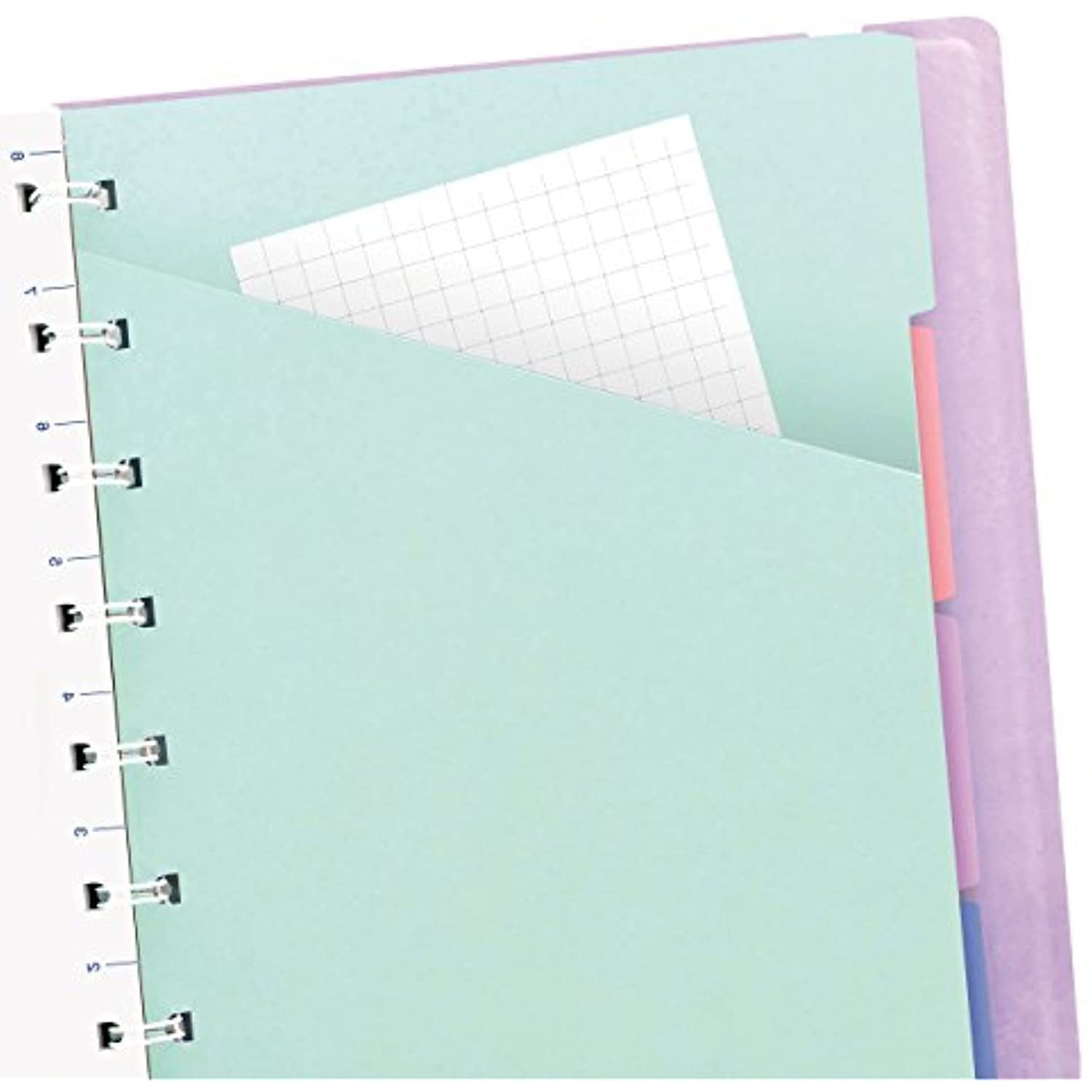 FILOFAX Refillable Pastel Notebook, A5 (8.25" x 5") Orchid - 112 Cream moveable pages - Index, pocket and page marker (B115054U)
