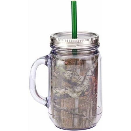 Mossy Oak Breakup Infinity 20 oz Double Wall Mason Jar with Handle