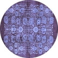 thumbnail image 1 of Ahgly Company Indoor Round Oriental Blue Industrial Area Rugs, 5' Round, 1 of 4