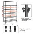 thumbnail image 6 of 6000Lbs Capacity Heavy Duty Storage Shelves Wire Shelving Unit and Storage Adjustable NSF 6 Tier Metal Rack Shelf on Wheels for Garage Basement, 76 H x L x 18 D - Black, 6 of 9