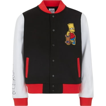 Boys' Bart Simpson Varsity Bomber Jacket - Little and Big Kids Sizes 4-20