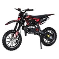 thumbnail image 2 of Tereitr Kid Dirt Bike, 49CC 2-Stroke Gas Powered Motorcycle with Off-Rode Tire, Front Rear Disc Brakes, Shock Absorption Pocket Motorbike, Up to 25 Mph, Max Load 330 LBS, Red, 2 of 10