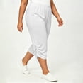 thumbnail image 6 of SwiftWear Women's Plus Size Capri Pants with Pockets Drawstring Hem Split Athletic Lounge Pants Soft Stretch Casual Summer Joggers, 6 of 8