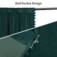 thumbnail image 2 of Haperlare Velvet Curtains 108 inches Length Pom Pom Soft Luxury Room Darkening Green Velvet Drapes Elegant Window Covering for Living Room Dining Room, 2 Panels, 2 of 8