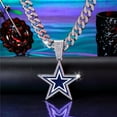 thumbnail image 3 of Men Women Hip Hop New Pentagram Pendant Necklace 15mm Crystal Cuban Chain HipHop Iced Out Bling Necklaces Fashion Charm Jewelry, 3 of 8