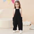 thumbnail image 2 of Girls Jumpsuit Sleeveless Toddler Girl Summer Outfits Overalls with Side Pockets Adjustable Girls Fashion 4-5 Years Girls Fashion, 2 of 8