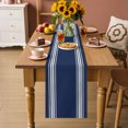 thumbnail image 4 of Table Runners 120 Inches Long Dress Scarves, Navy Blue Striped Farmhouse Coffee/Dining/Kitchen Table Decor Table Runner for Living Room, Farmhouse White Stripes Aesthetics 13x120 Inch, 4 of 9