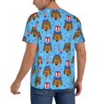 thumbnail image 2 of Zufioo Cute Puppy Print Men's Baseball Short Sleeve, Moisture Wicking Button-Down Hip Hop Tee-Large, 2 of 7