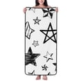 thumbnail image 2 of LNWH Bath Towel, Funny Graffiti Star Geometric Pattern Absorbent Coral Fleece Bath Towel for Bathroom, Gym, Beach-27x55in, 2 of 8