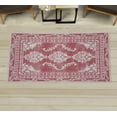 thumbnail image 1 of Bohemian Decorative Rug, Vintage Damask of Swirling Floral Motifs Boho Ethnic Forms and Shapes, Quality Carpet for Bedroom Dorm and Living Room, 6 Sizes, Dark Pink and Off White, by Ambesonne, 1 of 1