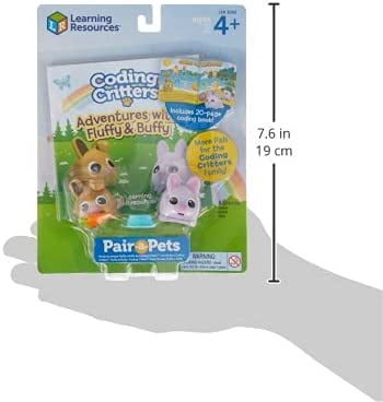 Learning Resources Coding Critters Pair a Pets Bunnies Fluffy & Buffy, Early STEM Coding Toy, Easter Gift for Kids, Ages 4+