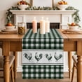 thumbnail image 2 of Table Runner - 36 Inch Long, Farmhouse Green Plaid Kitchen Dining Table Runner Dresser Scarves, Vintage Country Cock Checkered Farmhouse Decor for Coffee Tables Wedding Party Banquet, 2 of 8