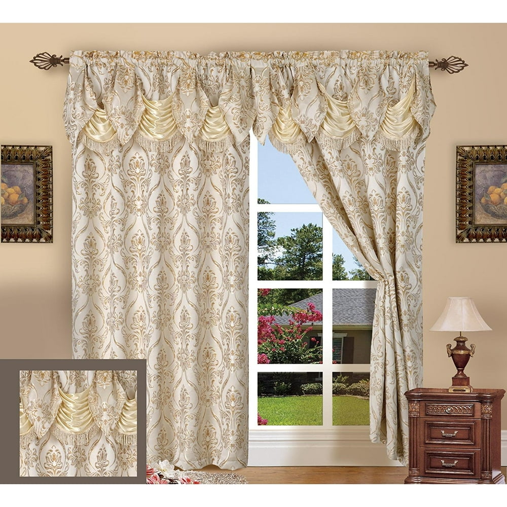 Elegant Comfort Beautiful Design Jacquard Look Curtain Panels 55" X 84