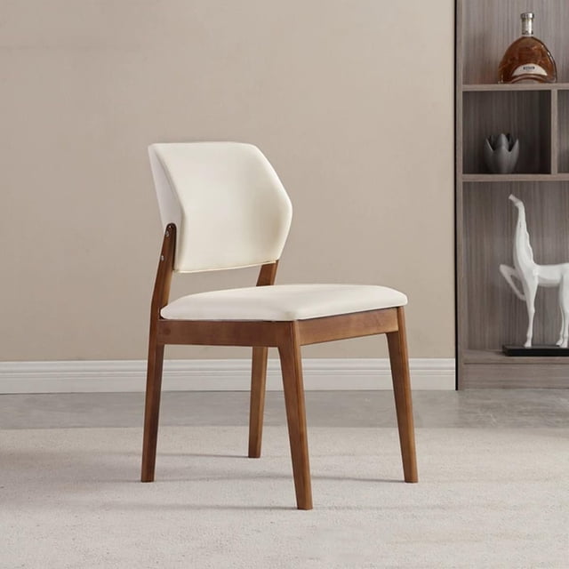 Sillas De Comedor De Madera Sillas Nórdicas para Comedor Y Cocina Silla Auxiliar Tapizada En Cuero para Salón con Respaldo Ergonómico para Cocina Y Dormitorio