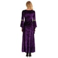 thumbnail image 2 of Yeahdor Womens Medieval Victoria Queen Princess Formal Dress Halloween Carnival Court Cosplay Costume Velvet Dress Purple XXL, 2 of 7
