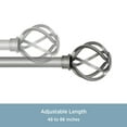 thumbnail image 3 of Kenney Cage 48-86" Steel Adjustable Curtain Rod, 5/8" Dia., Pewter, 3 of 5