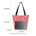 thumbnail image 3 of Fotbe Red Hibiscus Flower Bolsa de Playa con Estampado, Bolsa de Hombro, Bolsa de Mano Espaciosa, Bolsa de Viaje Ligera, Bolsa de Compras Versátil, 3 of 6