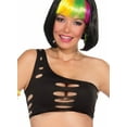 thumbnail image 2 of Womens Club Candy Rave Diva Costume Black Sexy Stretch Cut Bra Top, 2 of 2