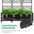 thumbnail image 6 of FISICOG Planter Box with Trellis & Wheels, Garden Bed for Climbing Plants Outdoor Indoor, Self Watering Raised Garden Bed Tomato Cage Planter Box for Vegetables Herbs Flowers, 6 of 10