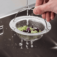 thumbnail image 2 of Kitchen Sink Drain Strainer with Handle, Stainless Steel Large Kitchen Sink Drain Basket Food Catcher, 4.3 inch Diameter, Rust Free, Kitchen Sinks Food Waste Trap Stopper, 2 of 6