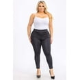 thumbnail image 6 of Plus Size Tummy Control Sculpting Treggings - Black, White Stripes, 6 of 8