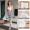 thumbnail image 6 of HELLHERO Cherry Blossom Printed Yoga Leggings for Women Athletic Workout Leggings High Waisted Yoga Capris with Pockets, XS, 6 of 7