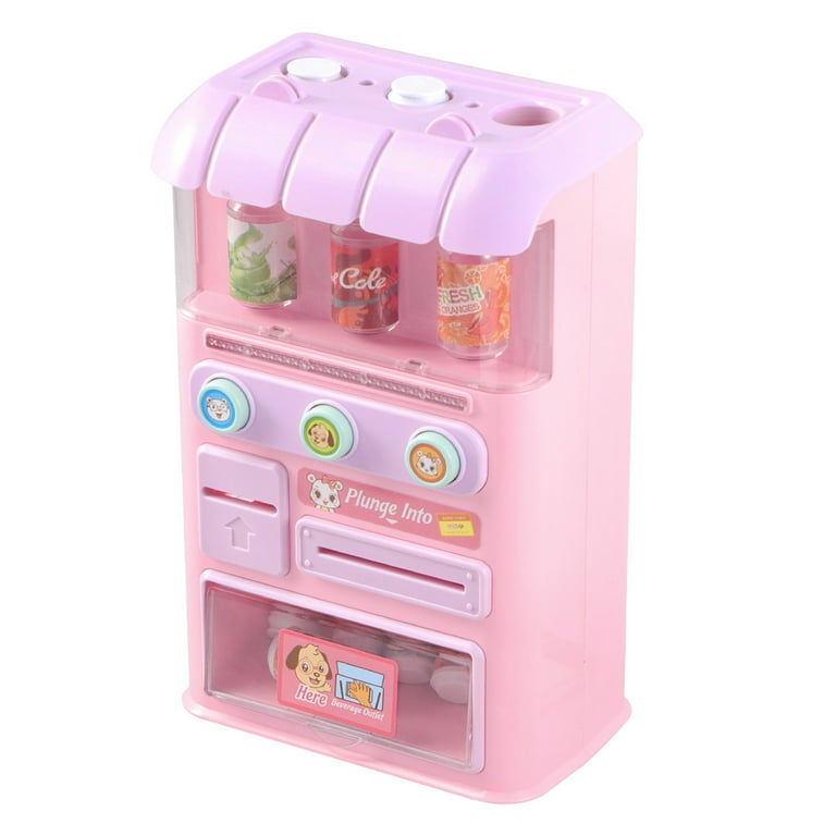 1 Set of Mini Beverage Vending Machine Toy Simulation Shopping Vending Machine with Light Sound Effect Funny Educational