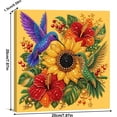 thumbnail image 5 of DIY Hummingbird Carrying Flowers Pearl Diamond Painting Art Kit with Frame | Pearl Beads Art Craft for Adults Beginner, Gemstone Diamond Dots Beads for Home Wall Decor (8*8inch), 5 of 6