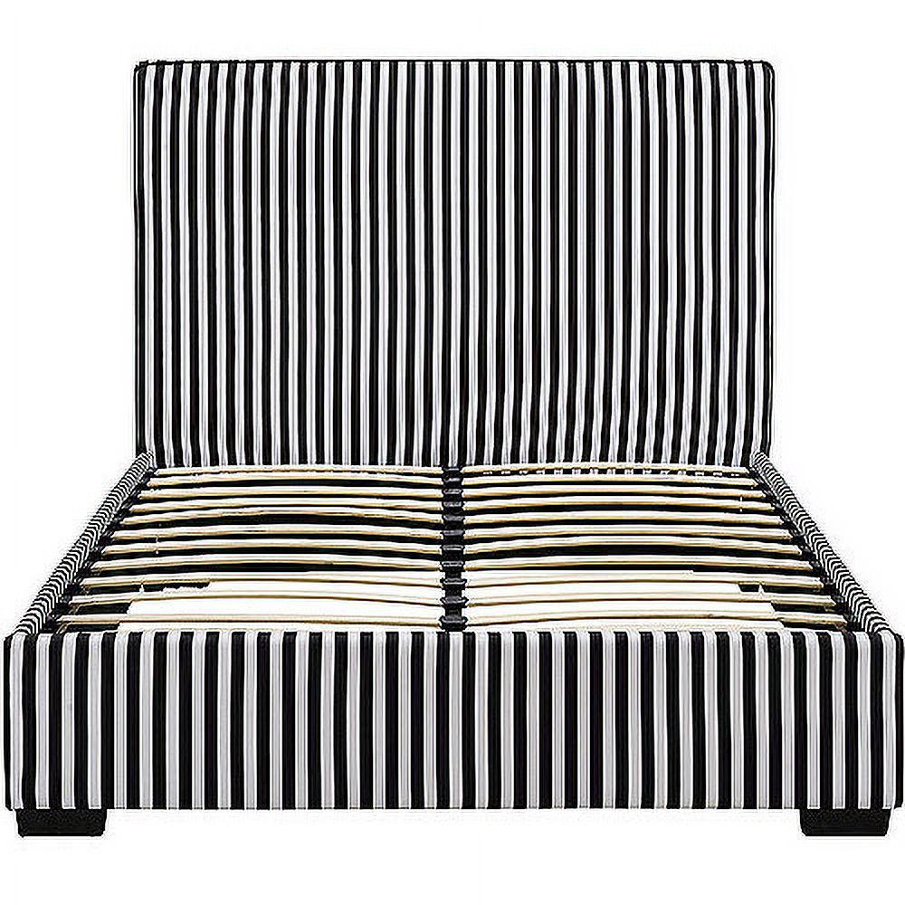 Novogratz Preppy Full Upholstered Bed, Black and White - image 4 of 5