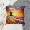 thumbnail image 2 of Chilfamy Windmill Flowers Sunset Pillow Covers for Couch Sofa Indoor Outdoor Aesthetic Decorative Soft and Durable 1PC 18x18in, 2 of 5