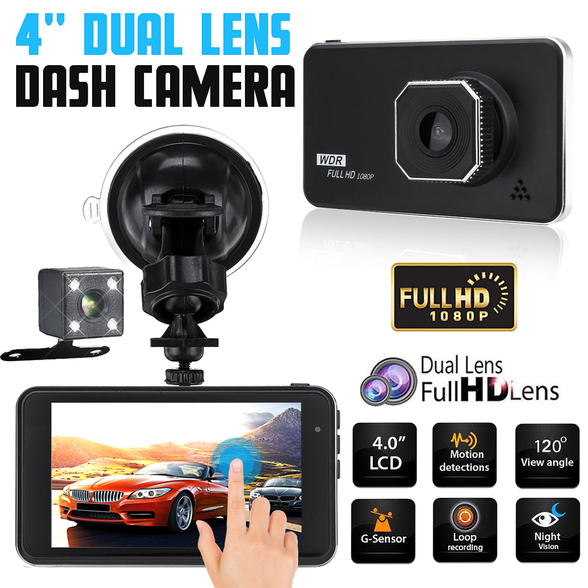 car camera dash cam front and rear