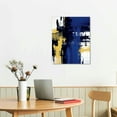 thumbnail image 2 of Nawypu  Mellow Blue Gold Brush Stroke Abstract, Designed by Alex Wise Black Framed Wall Art, 2 of 4