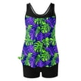 thumbnail image 2 of qucoqpe Tankini Swimsuits for Women Loose Fit Floral Print Two Piece Modest Bathing Suits Blouson Tankini Tops with Boyshorts, 2 of 6
