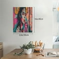 thumbnail image 2 of Susaid Vibrant Street Art Portrait Pattern Vertical Canvas Wall Decor 12x16in - Waterproof with Wood Frame & Damage-Free Hanging Kit, 2 of 8