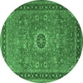 thumbnail image 1 of Ahgly Company Indoor Round Persian Emerald Green Traditional Area Rugs, 7' Round, 1 of 4