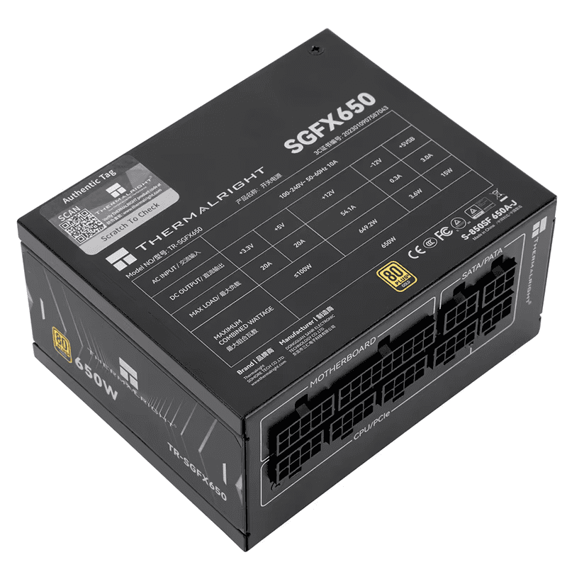 Thermalright SGFX650 Gold Full Module SFX 650W Power Supply 650W SATA Output for Desktop Server Computer in stock
