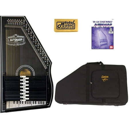 Oscar Schmidt 1930's Reissue 15 Chord Autoharp, Original Design, Black, OS73B w/Soft Case, OS73B AC448PACK