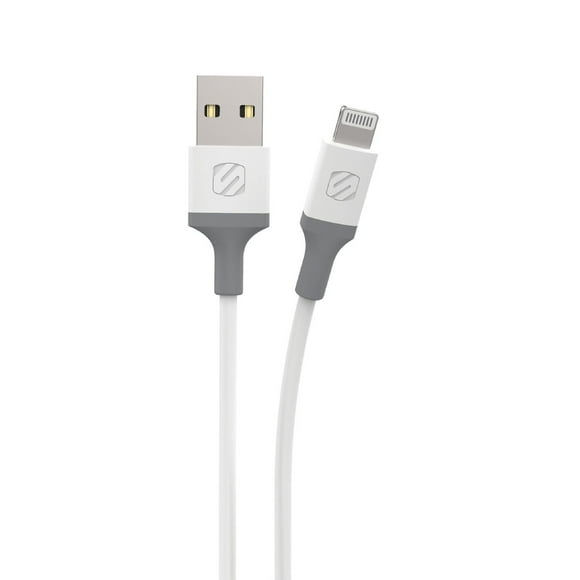 Scosche i34WG-SP Strikeline USB-A to Mfi Certified Lightning Charge & Sync Cable 4-ft. White, 4ft Cbl USB-A to Lightning Dvc