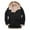 Black, variant on Fesfesfes Men Fleece Jacket Casual Keep Warm Thicken Plush Tops Long Sleeve Turndown Jacket Zipper Patchwork Coats