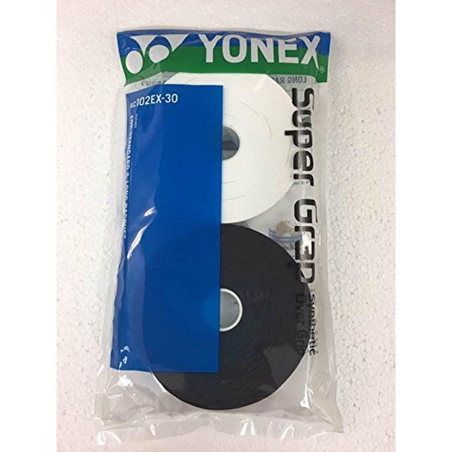 Grips para raqueta YONEX Super GRAP, paquete de 30, blanco y negro