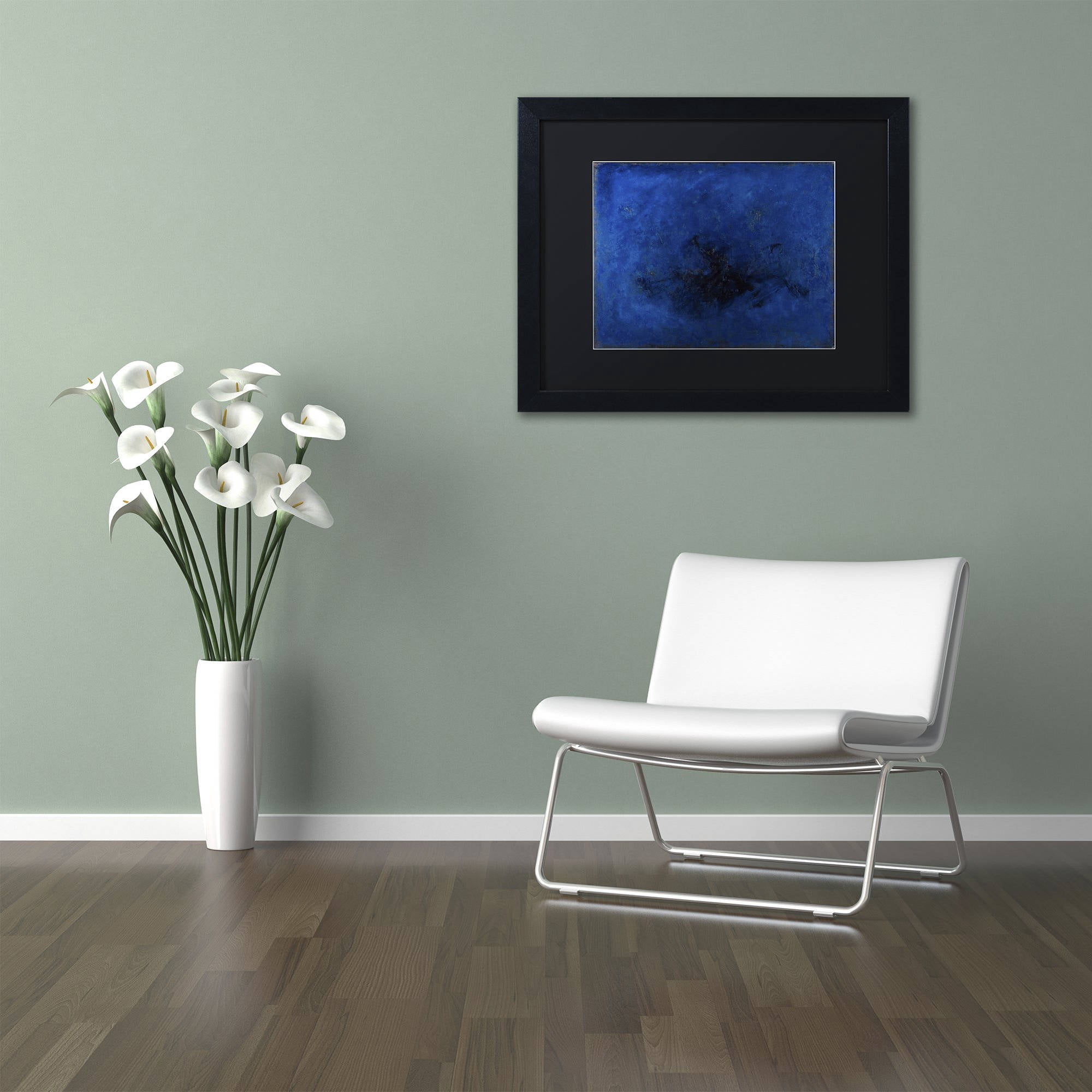 Trademark Fine Art "Deep Blue" Canvas Art by Joarez, Black Matte, Black Frame