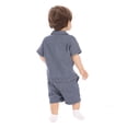 thumbnail image 5 of Wonder Nation Baby Boys Short Sleeve Striped Collared Button Top and Matching Shorts Set, Sizes 0/2M-24M, 5 of 7