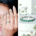 thumbnail image 6 of Rosec Jewels Natural Round Emerald Eternity Ring for Women, Fine Emerald Ring, Anniversary Gift for Her, Emerald Full Eternity Ring, 14K White Gold, US 9.50, 6 of 9