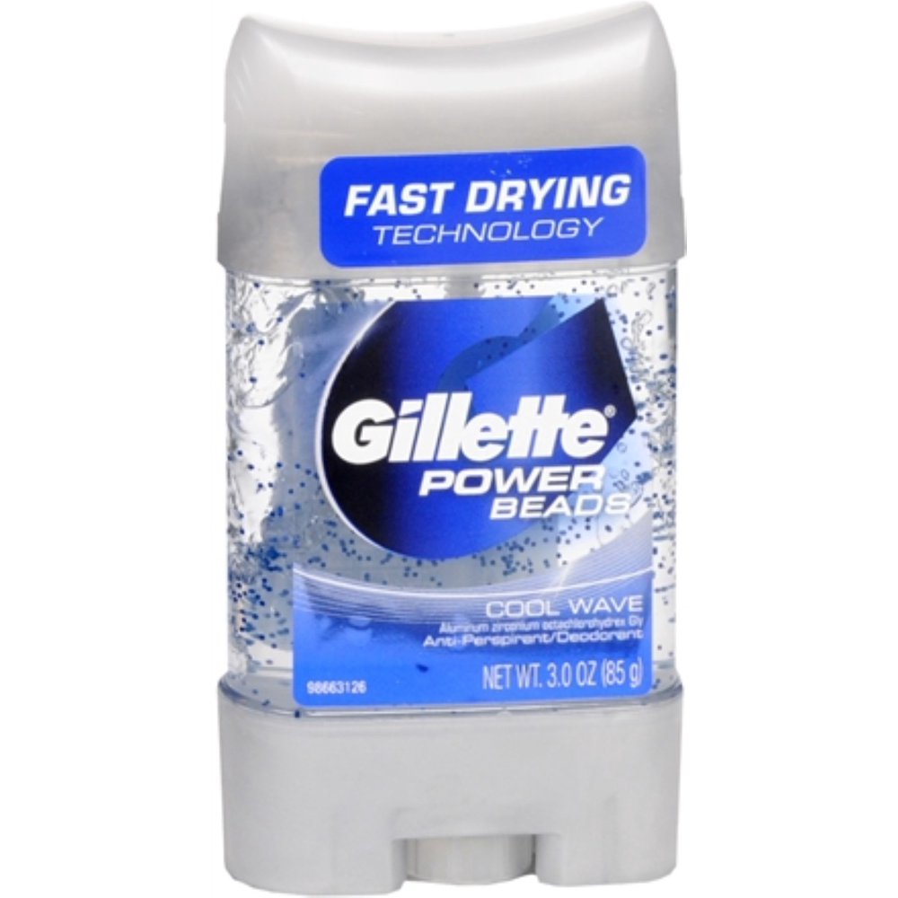 Gillette Power Beads AntiPerspirant Deodorant Clear Gel Cool Wave 3 oz (Pack of 3) Walmart