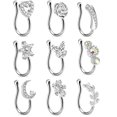 thumbnail image 1 of Bangcool Fake Nose Cuff Rhinestone 9PCS Mini Non Piercing Faux Nose Ring Ear Clip Jewelry, 1 of 6