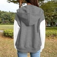 thumbnail image 5 of cocolona Womens Zip Up Hoodie Fall Winter Long Sleeve Drawstring Hooded Jacket Color Block Oversized Sweatshirts Tops with Pockets, 5 of 6