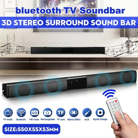 22 inch Wireless h 4.1 Soundbar TV Sound Home Theater Wireless Audio Speaker Stereo HIFI Superbass Subwoofer For Computer Desktop Laptop Tablet Smartphone Remote (Best Small Hifi Speakers 2019)