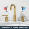 thumbnail image 4 of Wowow 8 in. Widespread Double Handle Bathroom Faucet with Pop Up Drain and cUPC Certified Supply Lines in Brushed Gold Questions & Answers, 4 of 7